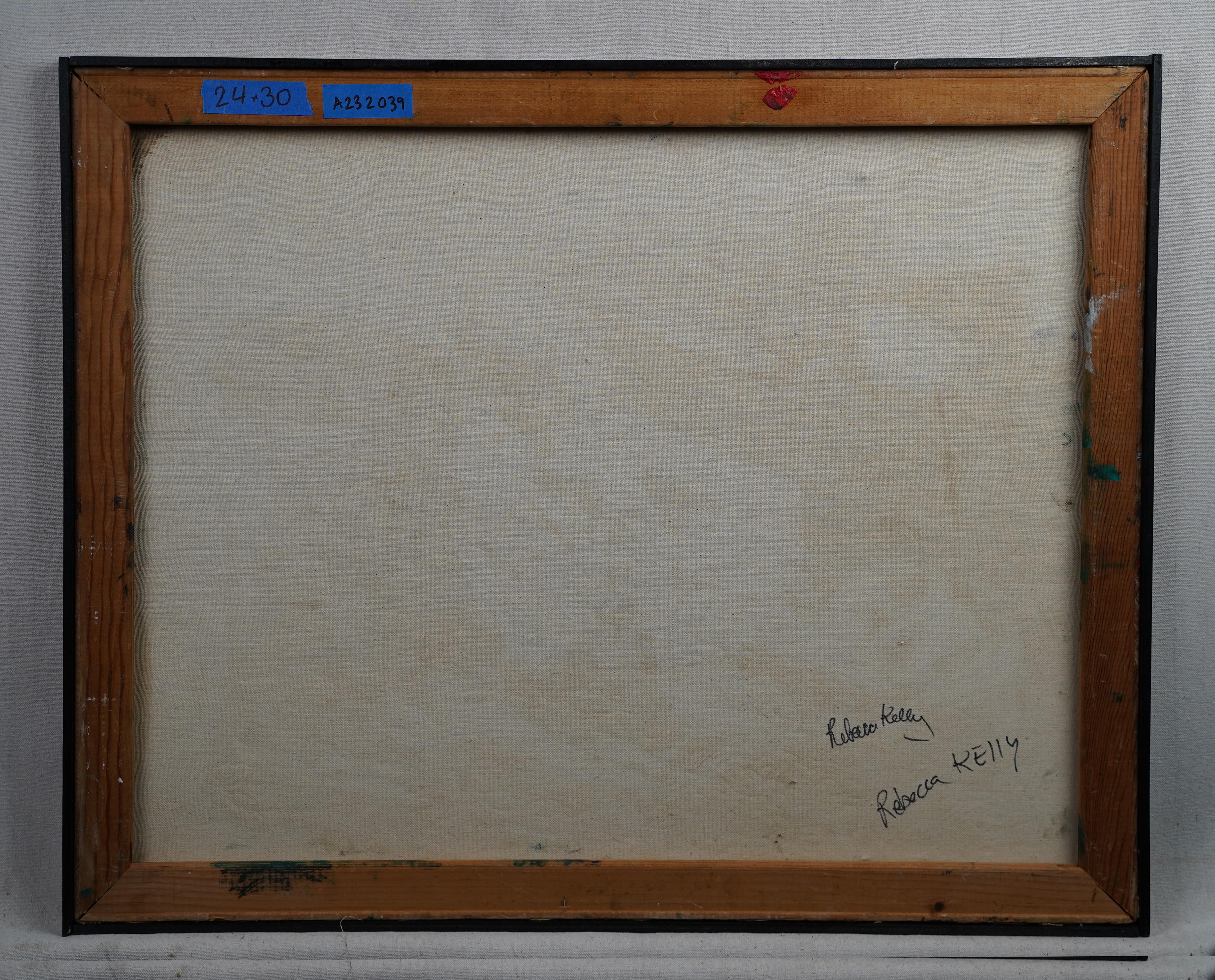 Abstraktes Gemälde der amerikanischen Moderne, R Kelly, Interieur in Rosa, signiert im Angebot 2