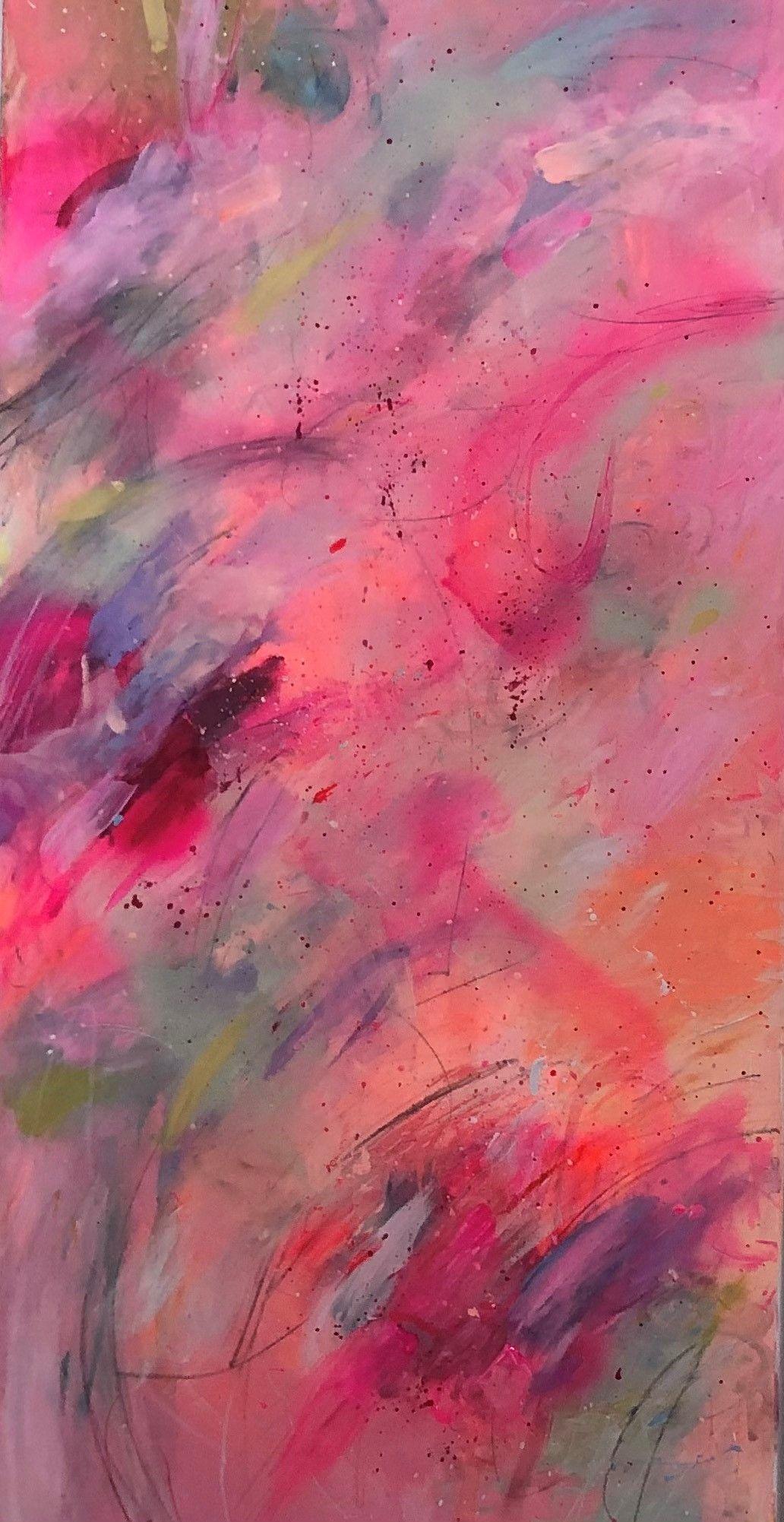 This three painting abstract art hangs together as one piece. It was created during a Northeastern snow storm. The bright colors have lifted my spirits, and hopefully yours too.   The title is from a 70's love song. The colors are soft pastels along