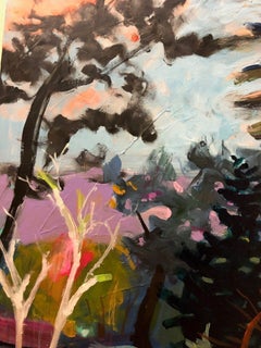Pines in the Twilight World, Painting, Acrylic on Canvas