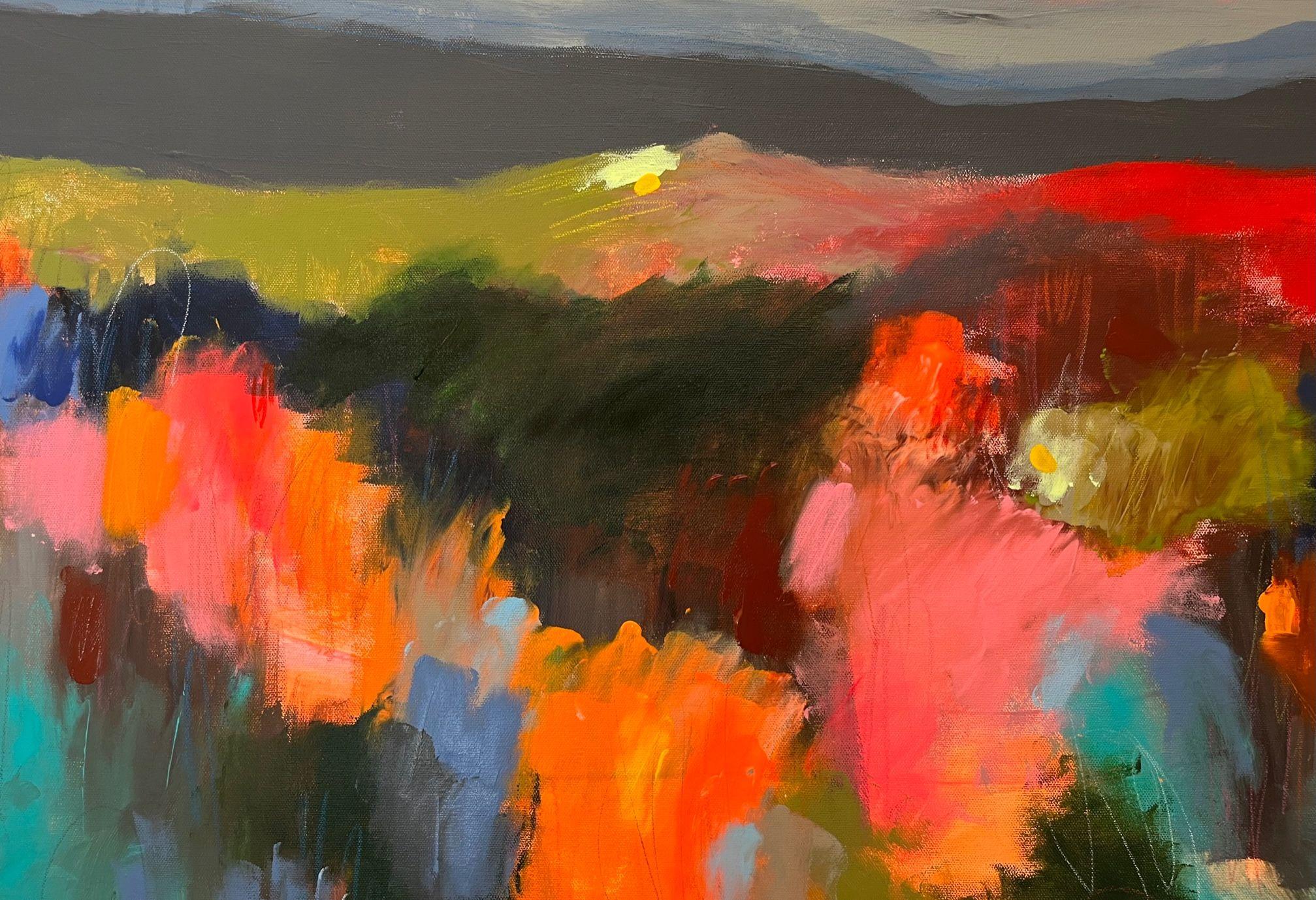 Il fogliame poetico sulla montagna, Pittura, Acrilico su tela - Painting Espressionismo astratto di Rebecca Klementovich