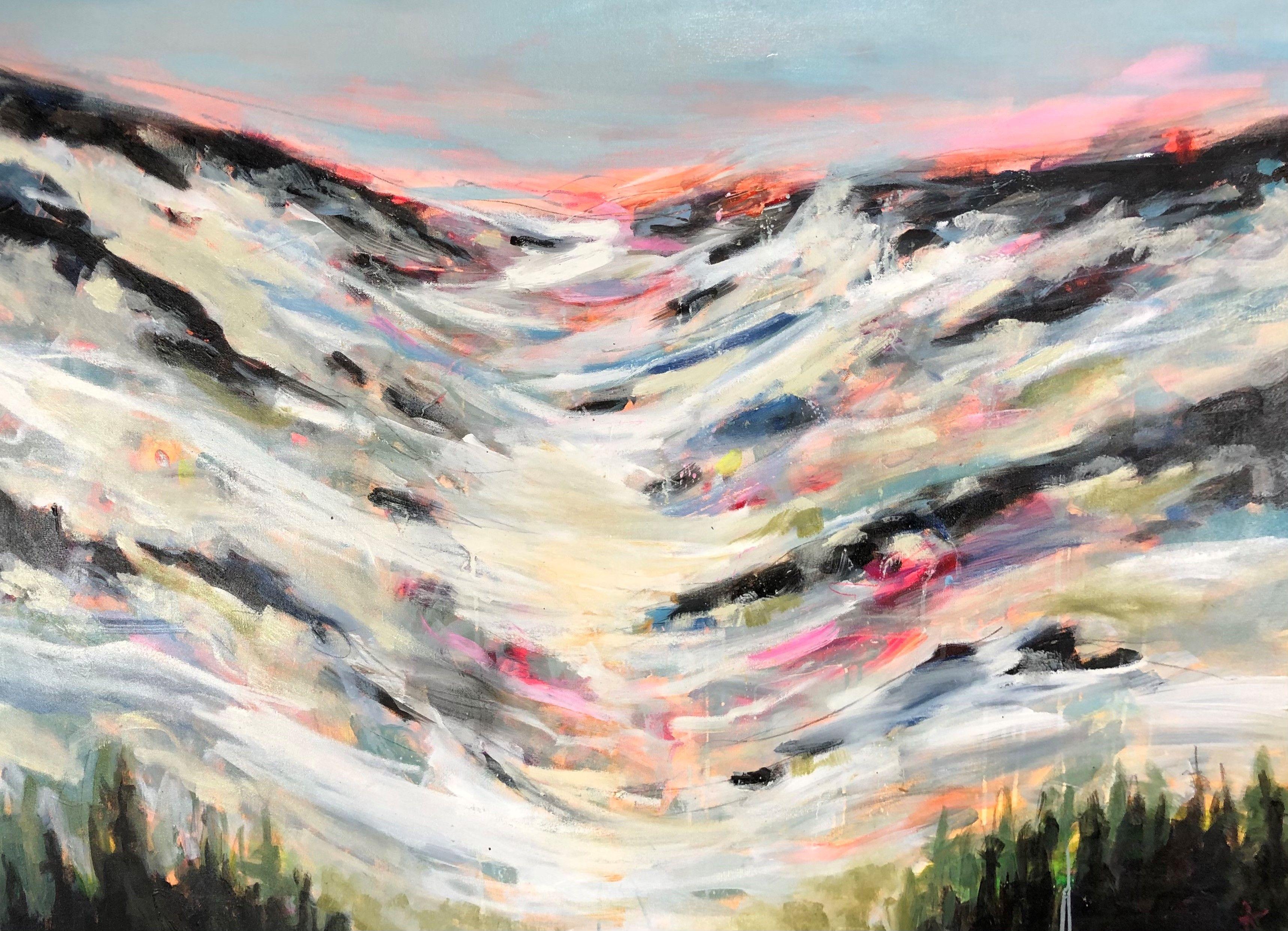 Rebecca Klementovich Landscape Painting – Tuckerman's Ravine, Gemälde, Öl auf Leinwand