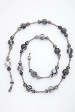 Rebecca Koven Banded Agate Diamond Necklace