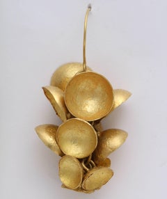 Rebecca Koven Gold Cup Earrings