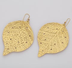 Rebecca Koven Gold Leaf Earrings