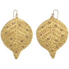 Rebecca Koven Gold Leaf Earrings