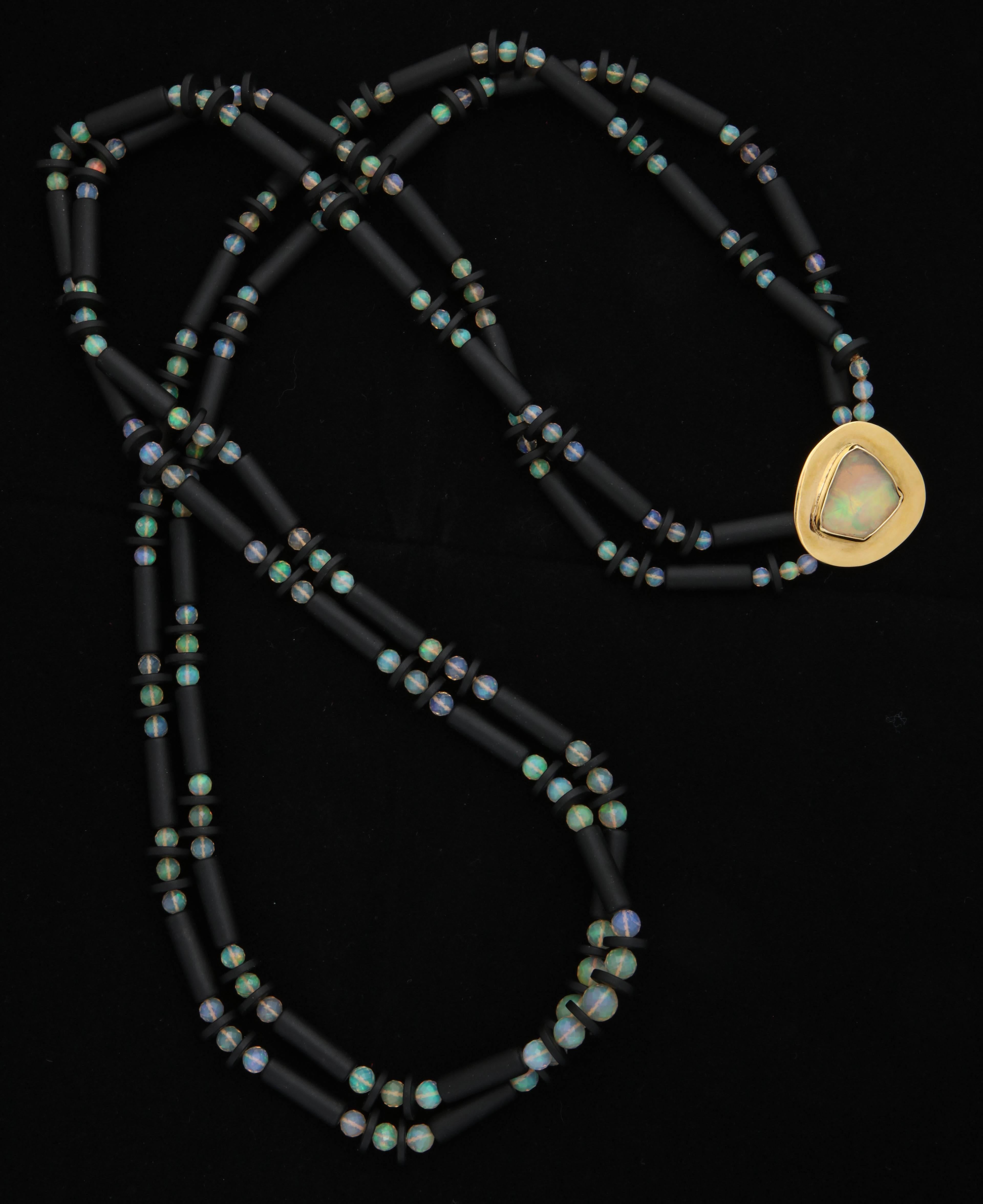 Women's Rebecca Koven Opal Onyx Gold Necklace