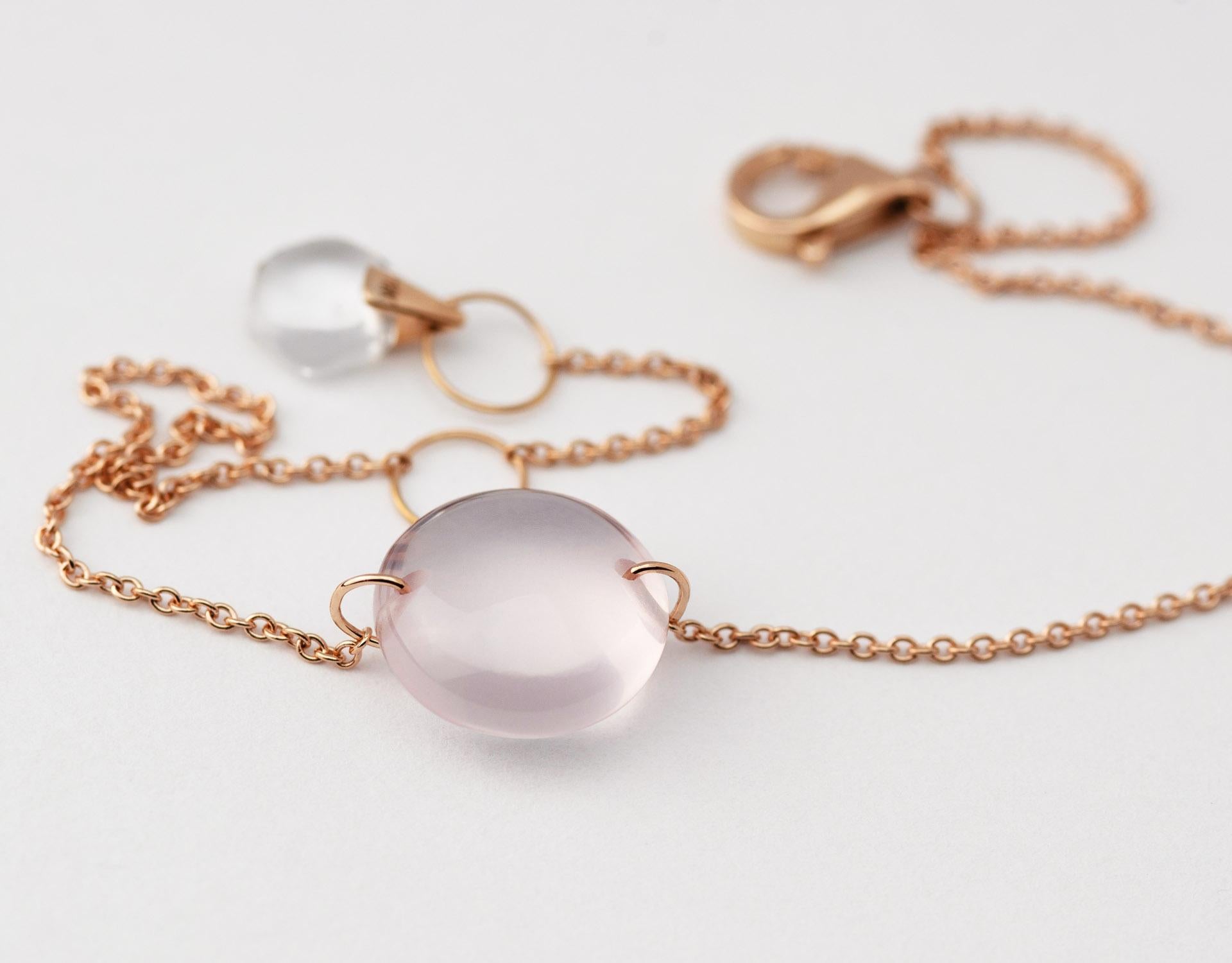 Rebecca Li designs Mindfulness. 

This minimum contemporary bracelet is from her Crystal Links Collection. Inspired by sacred geometry, it's designed to let us remember our power within. 
Miracles happen.

Rose quartz means love and happy.
Natural