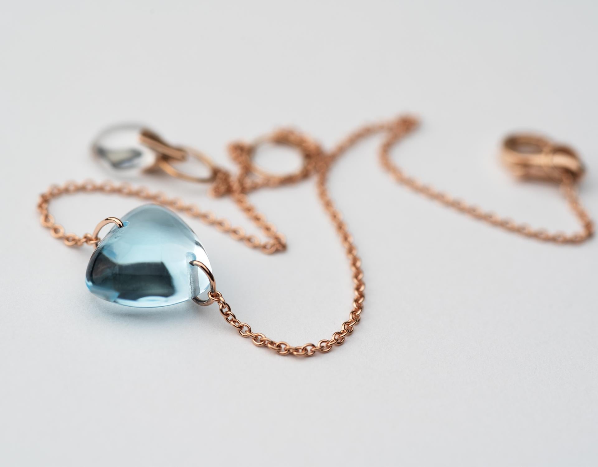 Rebecca Li, bracelet à maillons en cristal, or rose 18 carats, topaze bleue et cristal Pour femmes en vente
