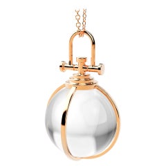 Rebecca Li Crystal Orb Talisman Pendant 18 Karat Gold with Rock Crystal