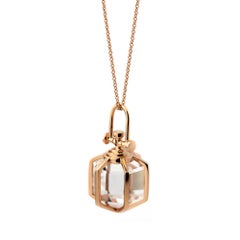 REBECCA LI Six Senses Talisman Necklace, 18k Gold Large Natural Rock Crystal