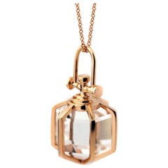 Rebecca Li Six Senses Talisman Necklace, 18k Gold Large Natural Rock Crystal