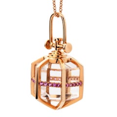REBECCA LI Six Senses Talisman Necklace, 18k Gold with Sapphire and Rock Crystal