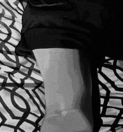 "Jaime #1" (2016) By Rebecca Mason Adams, Original B&W Photorealist Painting