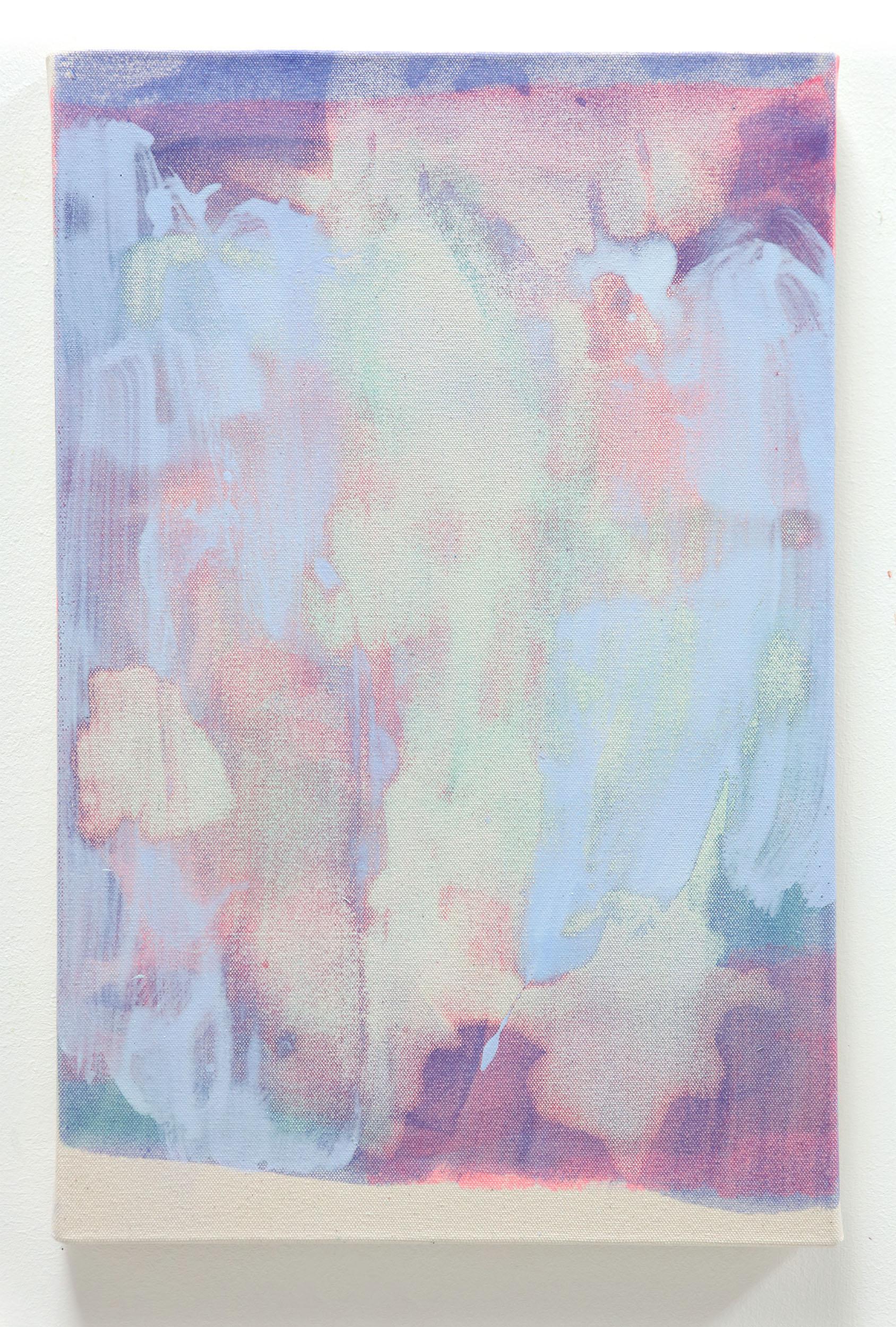 TRIPTYCH PALE LILAC DISTEMPER , 2019 - Painting by Rebecca Meanley