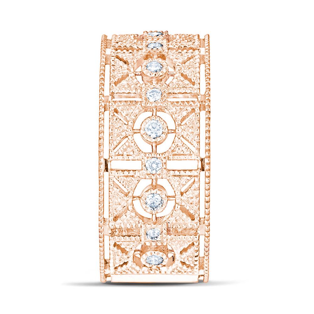 For Sale:  0.24 Carat Diamonds Pink Gold 18K Art Déco Band Ring 2