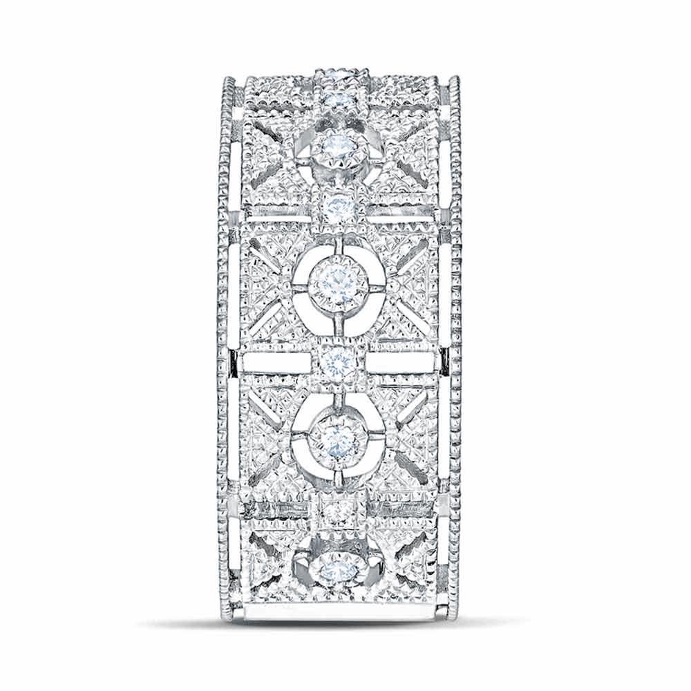 For Sale:  0.24 Carat Diamonds White Gold 18K Art Déco Band Ring 2