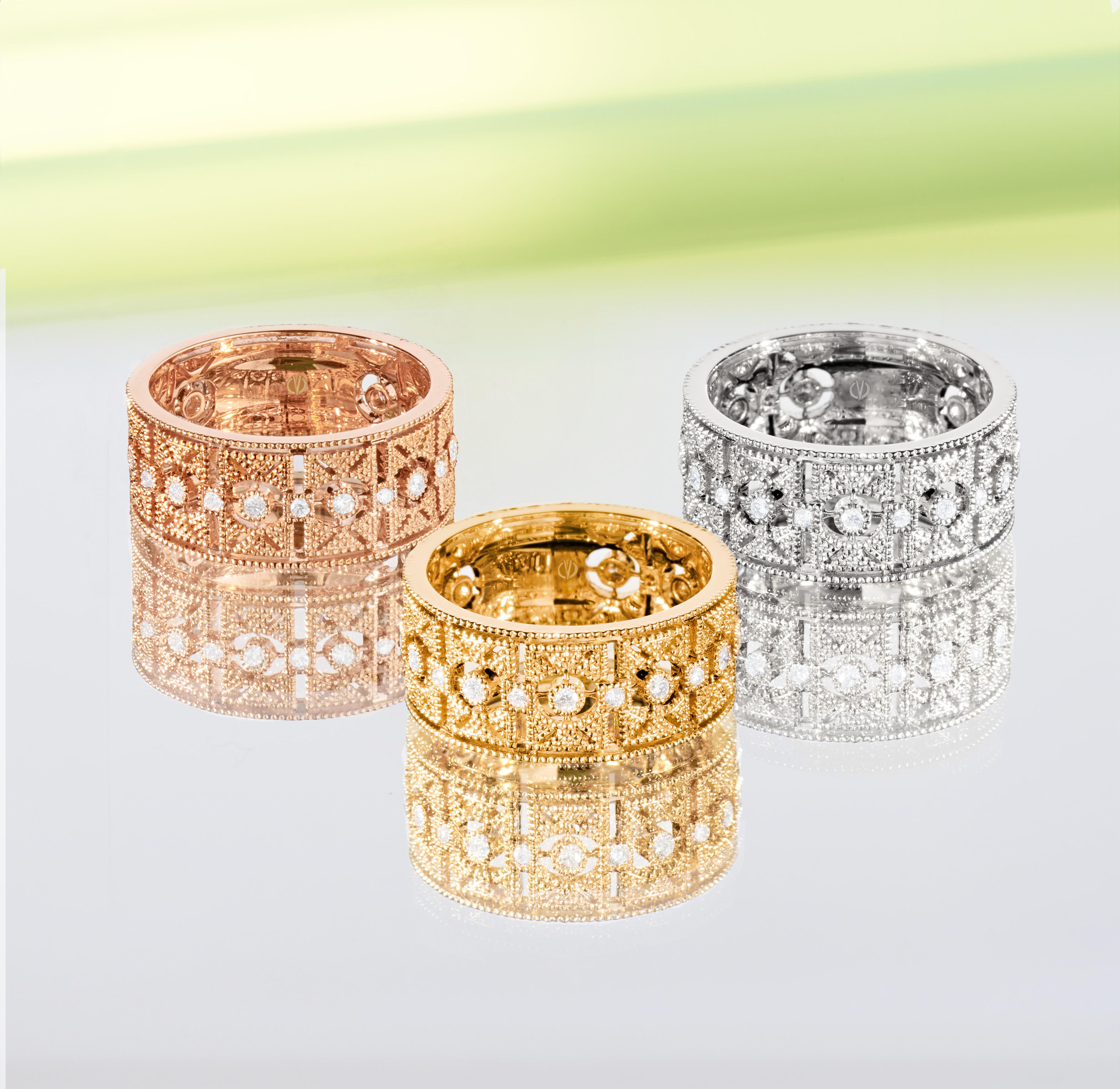 For Sale:  0.24 Carat Diamonds White Gold 18K Art Déco Band Ring 3