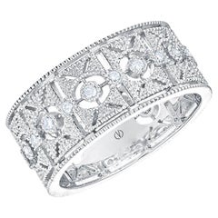 0.24 Carat Diamonds White Gold 18K Art Déco Band Ring