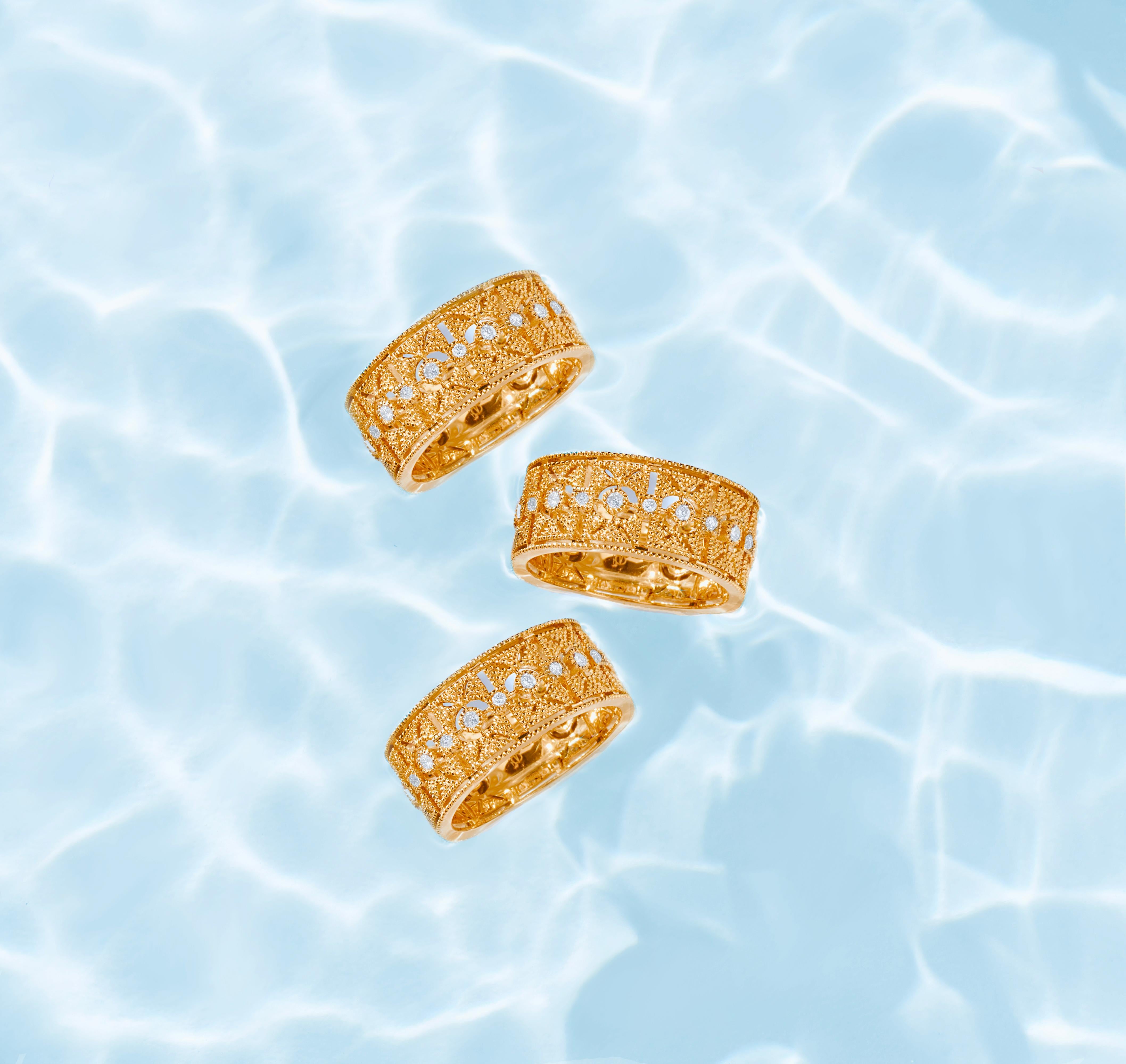 Im Angebot: 0,24 Karat Diamanten Gelbgold 18K Art Déco Band Ring () 4