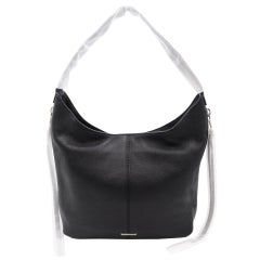 Rebecca Minkoff Bryn Double Zip Hobo Black Leather Women Shoulder Bag ...