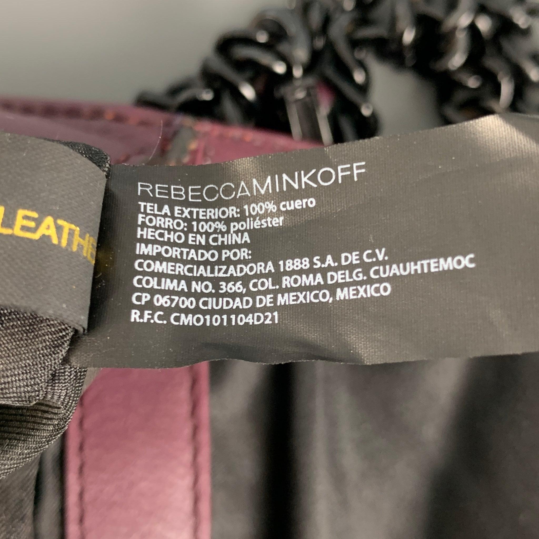 REBECCA MINKOFF Burgunderfarbene gesteppte Chevron-Lederhandtasche im Angebot 7