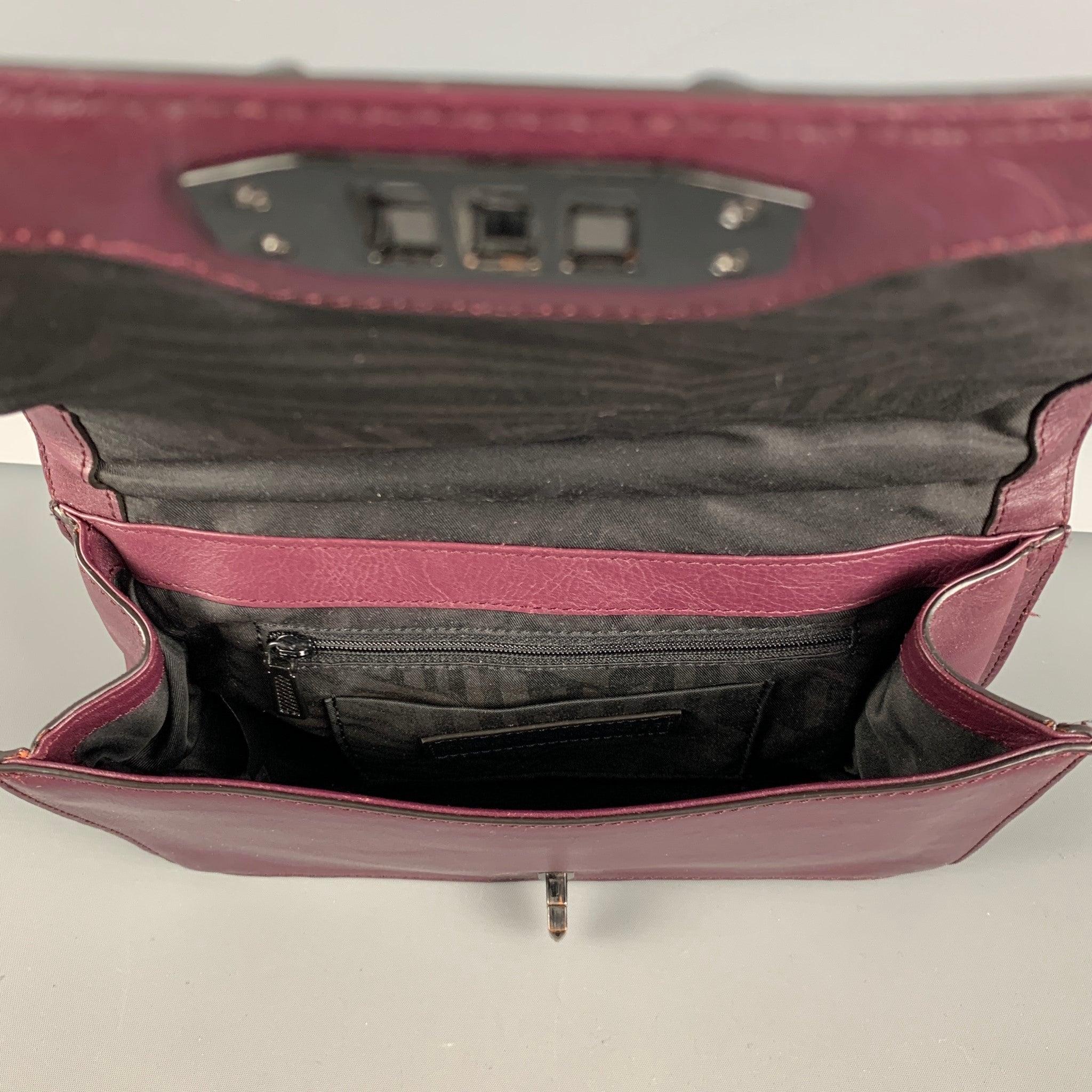 REBECCA MINKOFF Burgundy Quilted Chevron Leather Handbag For Sale 4