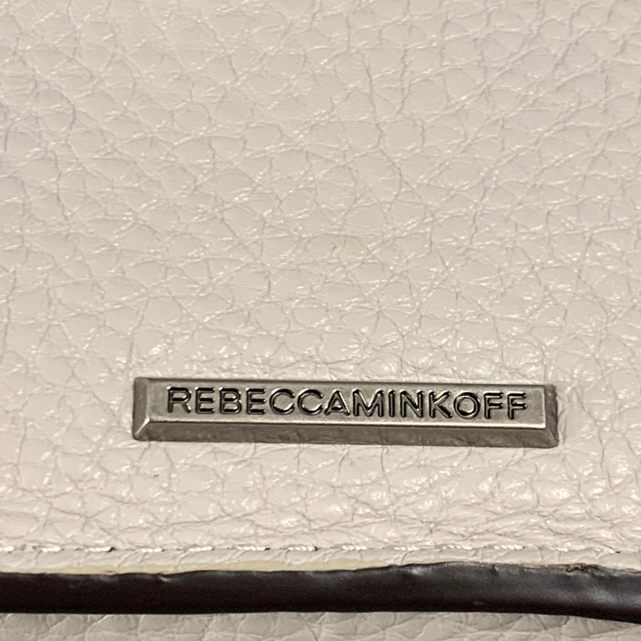 REBECCA MINKOFF Grey Rabbit Fur Leather Cross Body Handbag For Sale 3