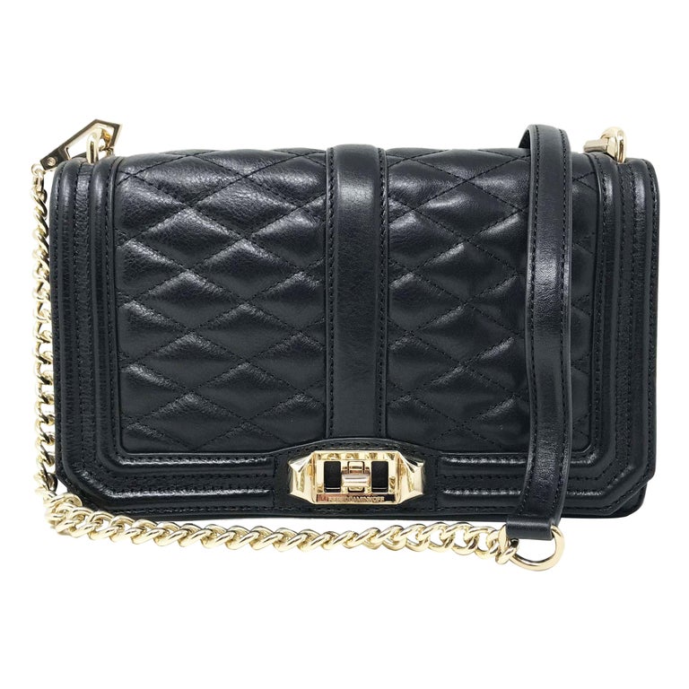Rebecca Minkoff HF16ILVX08 Black Leather Quilted Love Crossbody Ladies Purse at 1stDibs