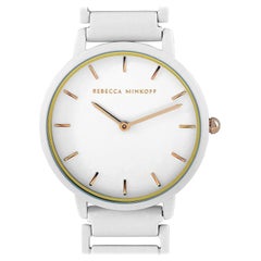 Rebecca Minkoff Grande montre-bracelet en acier inoxydable peint en blanc mat 2200395