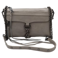 Rebecca Minkoff Mini Mac Crossbody Leather Grey Purse HSP7GDSX01