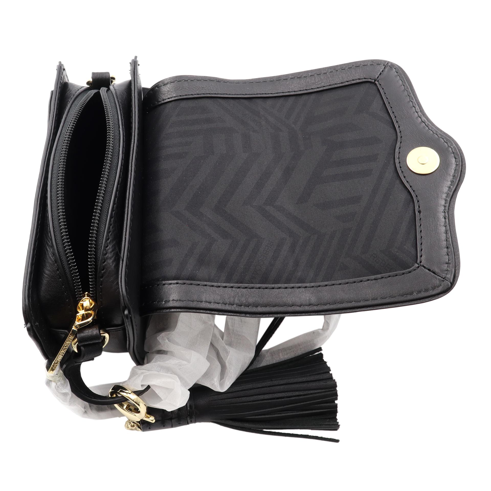 Rebecca Minkoff Mini Suki Crossbody Leather Suede Black Womens Bag HH16IUSX99 1