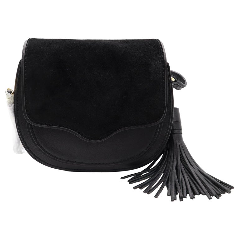 Rebecca Minkoff Mini Suki Crossbody Leather Suede Black Womens Bag