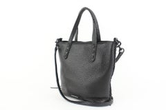 Rebecca Minkoff Mini fourre-tout en cuir noir non doublé avec nœud de fouet 21mz0928