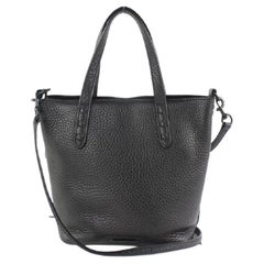 Vintage Rebecca Minkoff Mini Unlined with Whipstich 21mz0928 Black Leather Tote