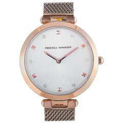 Rebecca Minkoff Nina Rose Gold-Tone Mesh Bracelet Watch 2200301