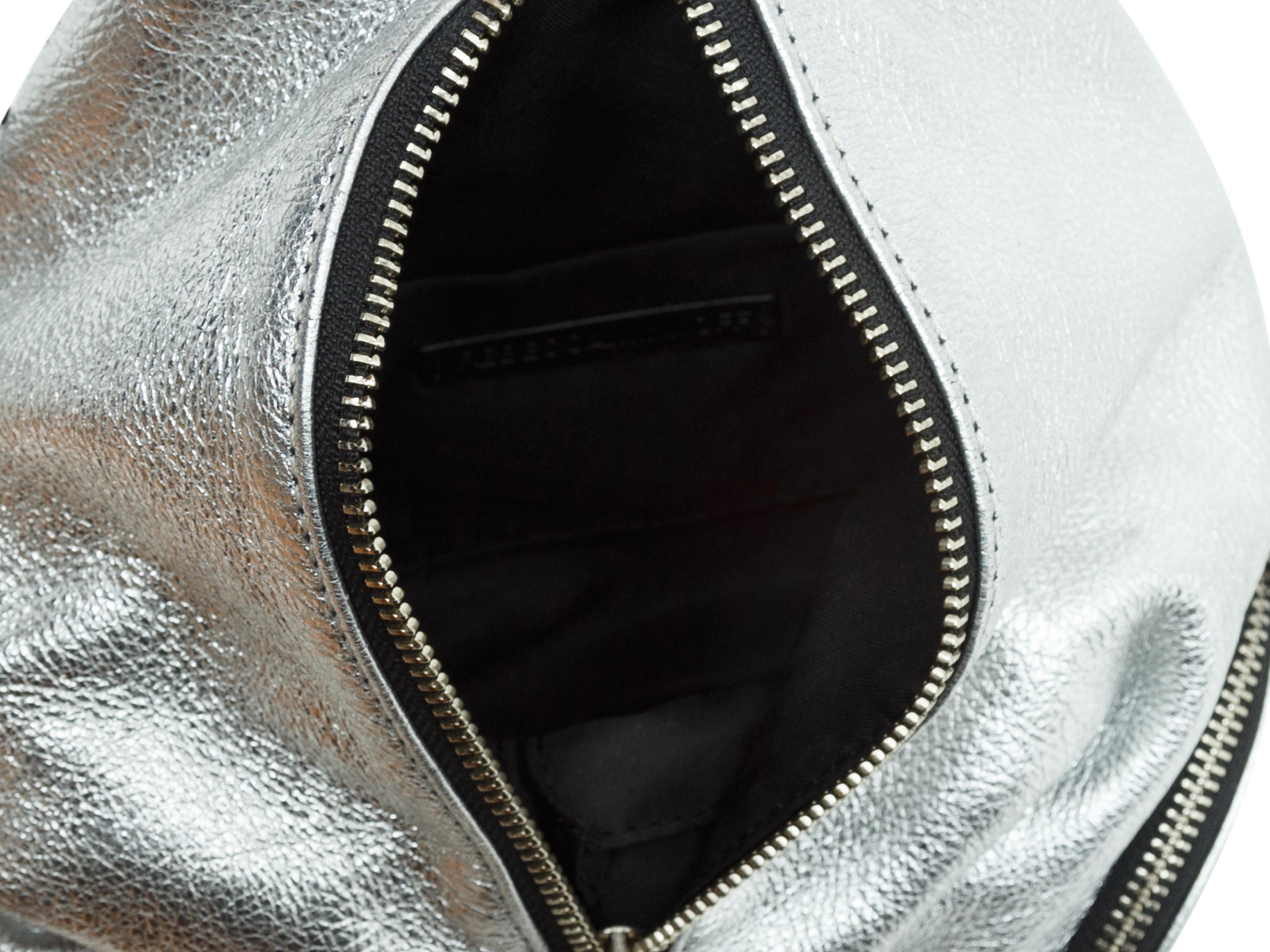 silver backpack leather