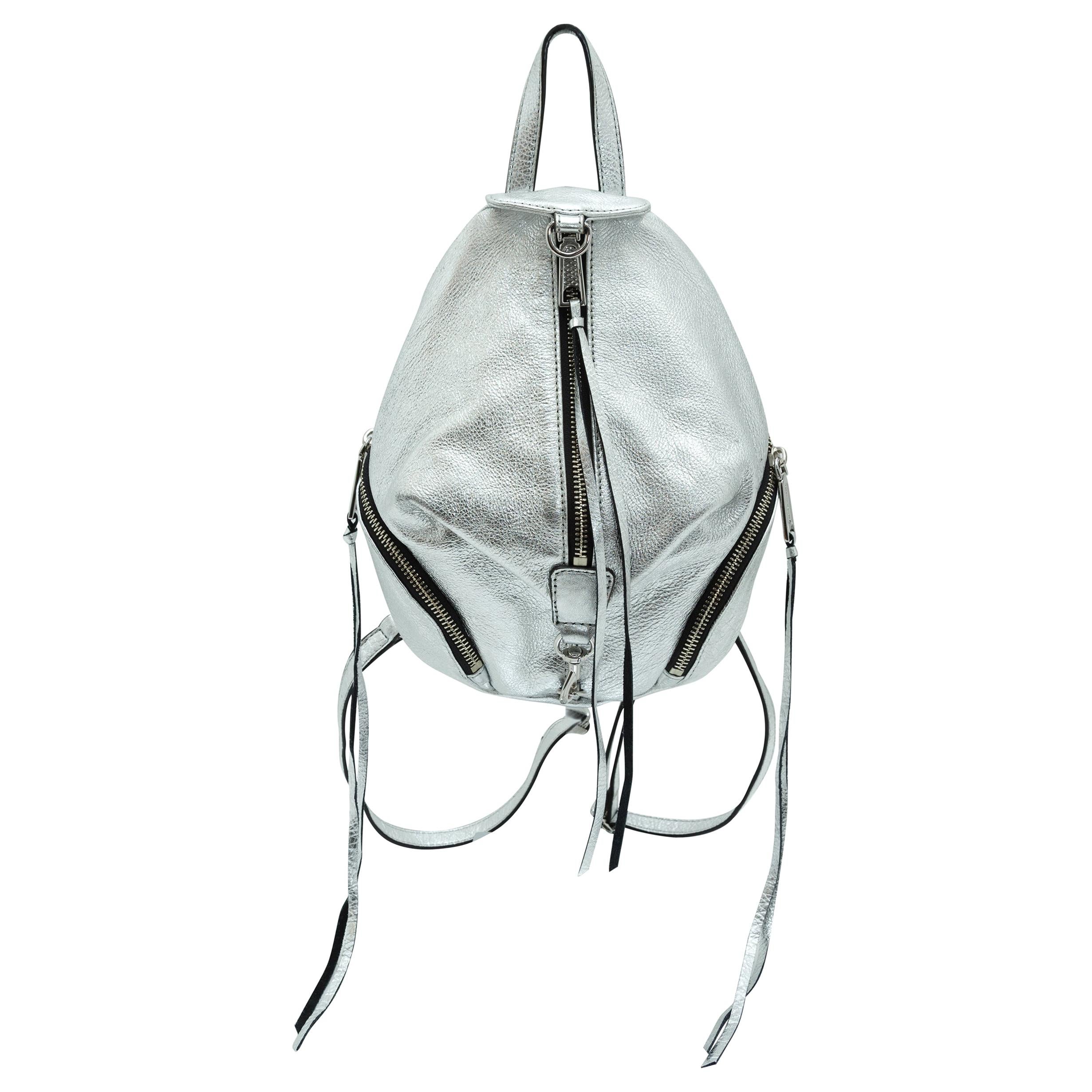 Rebecca Minkoff Silver Leather Backpack