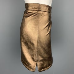 Mini-jupe REBECCA MINKOFF en cuir doré, taille 6