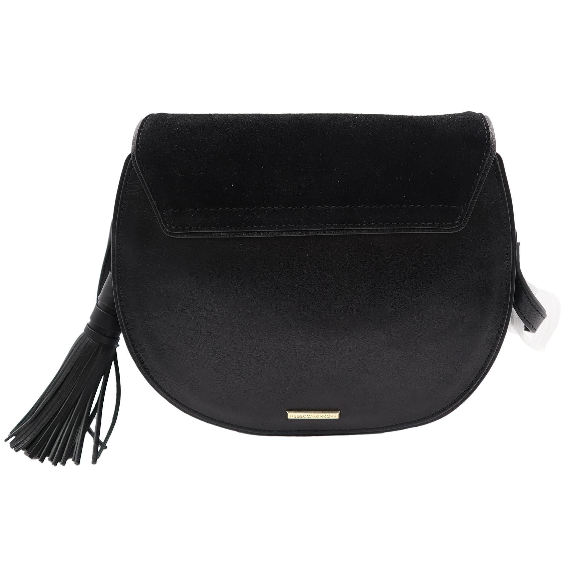 Magnetic snap-closure flap.Optional, adjustable crossbody strap. Interior wall pockets.100% Cowhide Leather. Measurements: Height: 8 inch, Length: 9.5 inch, Depth: 2.5 inch. Strap Drop: 16 inch.	
Brand: Rebecca Minkoff
Condition: New
Hardware Color: