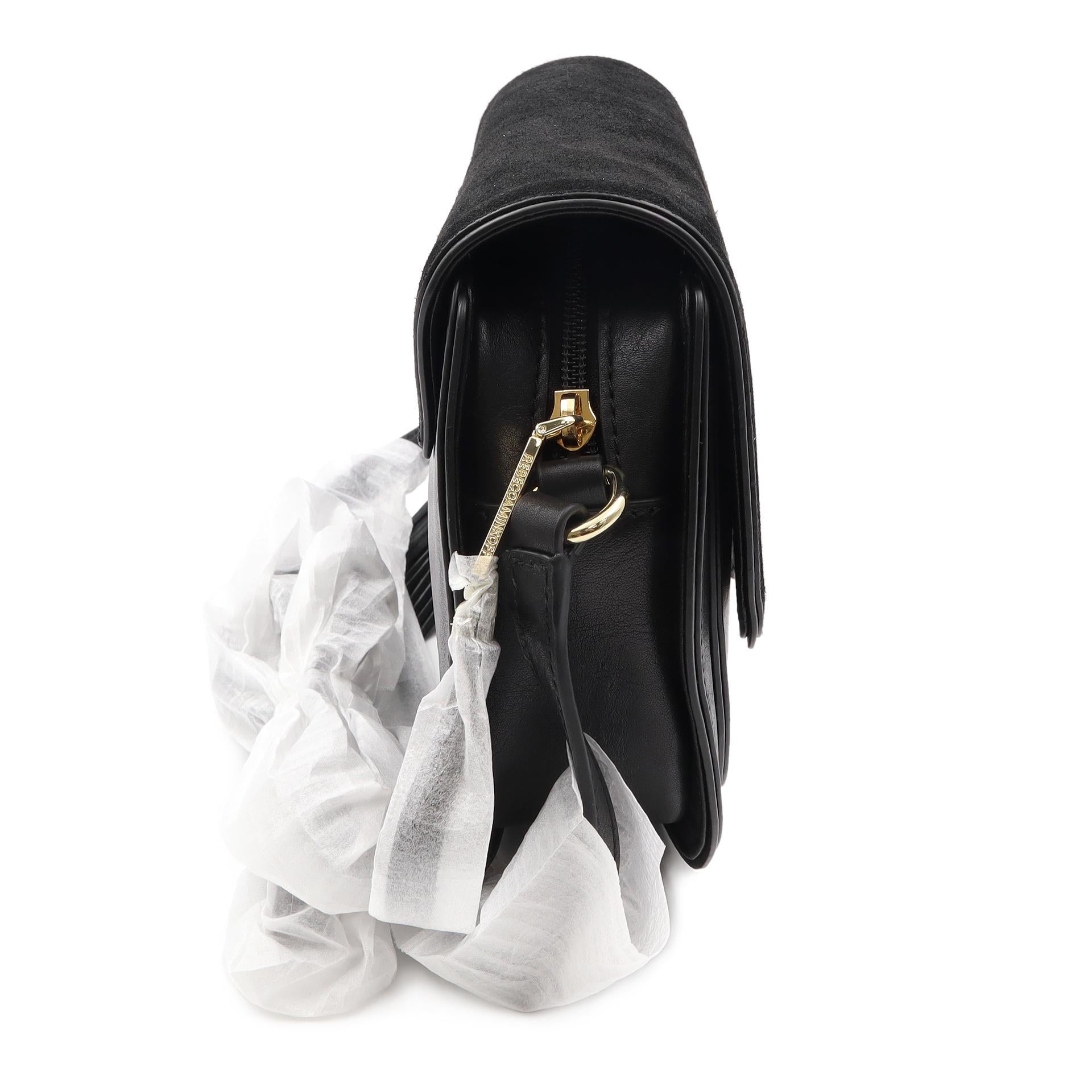 Rebecca Minkoff Suki Black Saddle Xbody Women's Large Handbag HH16IUSX67 In New Condition In New York, NY
