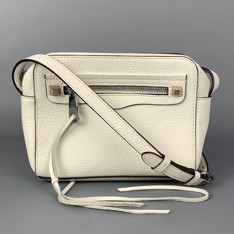 REBECCA MINKOFF White and Black Leather Cross Body Bag at 1stDibs