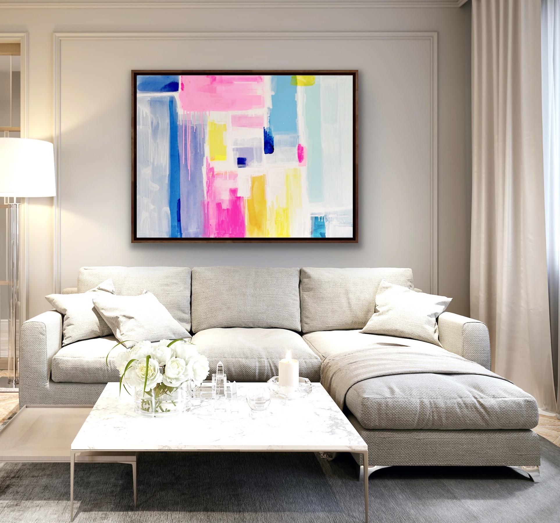 Dreaming in Colour, Contemporary Abstract Painting, Large Bright Artwork,  For Sale 1