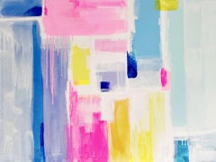 Dreaming in Colour, Contemporary Abstract Painting, Large Bright Artwork,