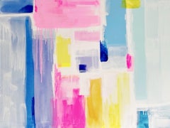 Dreaming in Colour, Contemporary Abstract Painting, Large Bright Artwork, 