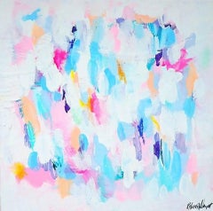 Rebecca Newport, Pansy, Original Abstract Painting, Original Mixed Media Art