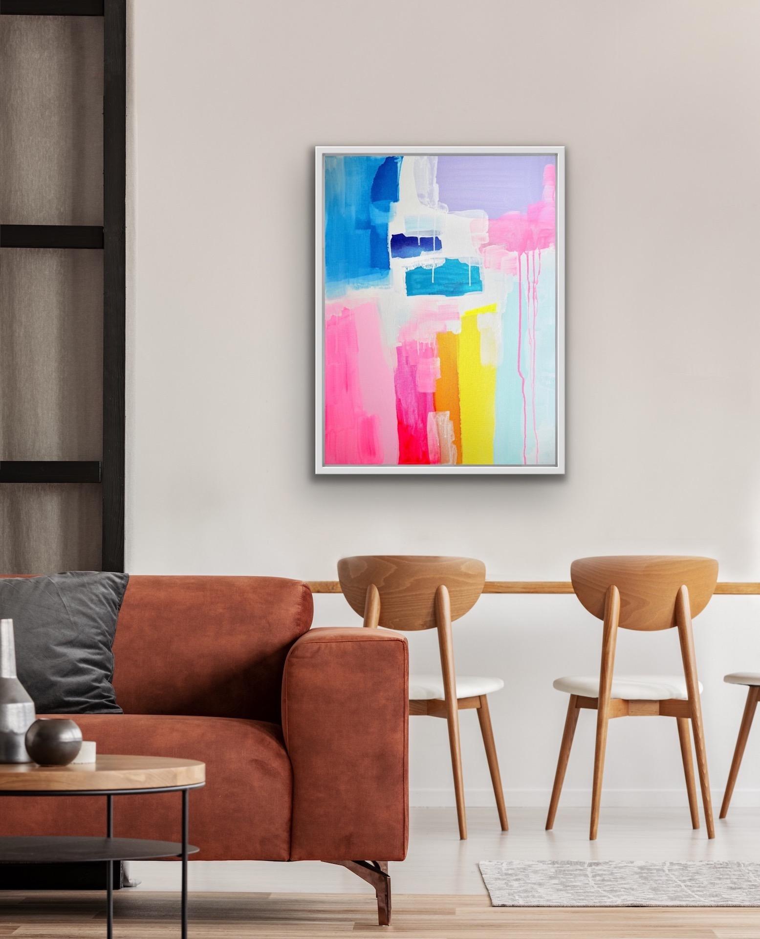 Rebecca Newport, Diversión de verano, Pintura original abstracta, Arte asequible en venta 5