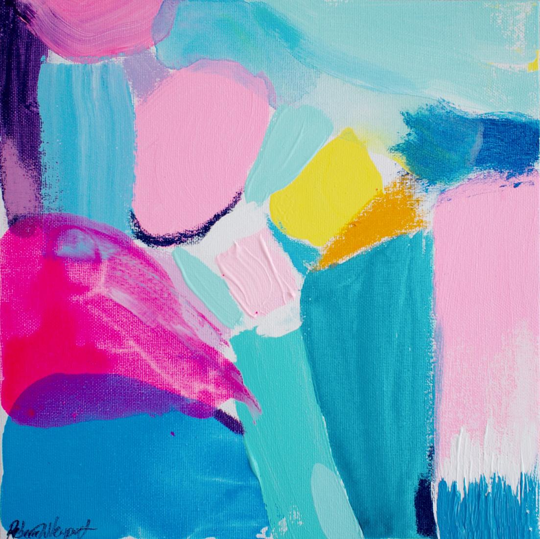 Rebecca Newport
Summer no. 2
Contemporary Abstract Painting
Acrylic and Oil Stick on canvas
Canvas Size H 30cm x W 30cm x D 1.3cm
Sold unframed.
Please note that insitu images are purely an indication of how a piece may look.

‘Summer no. 2’ is an