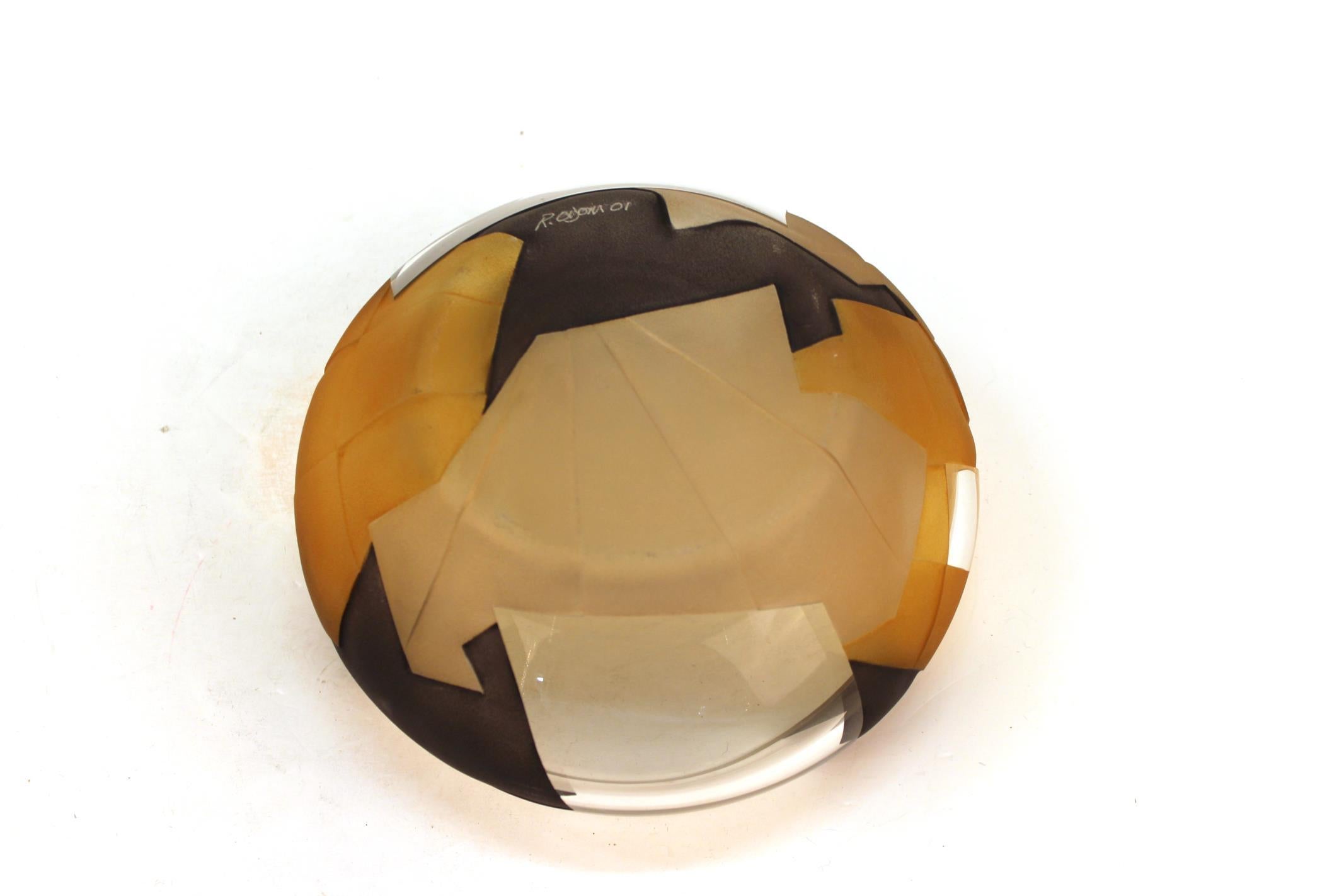 Rebecca Odom Art Glass Vase with Geometric Design 1