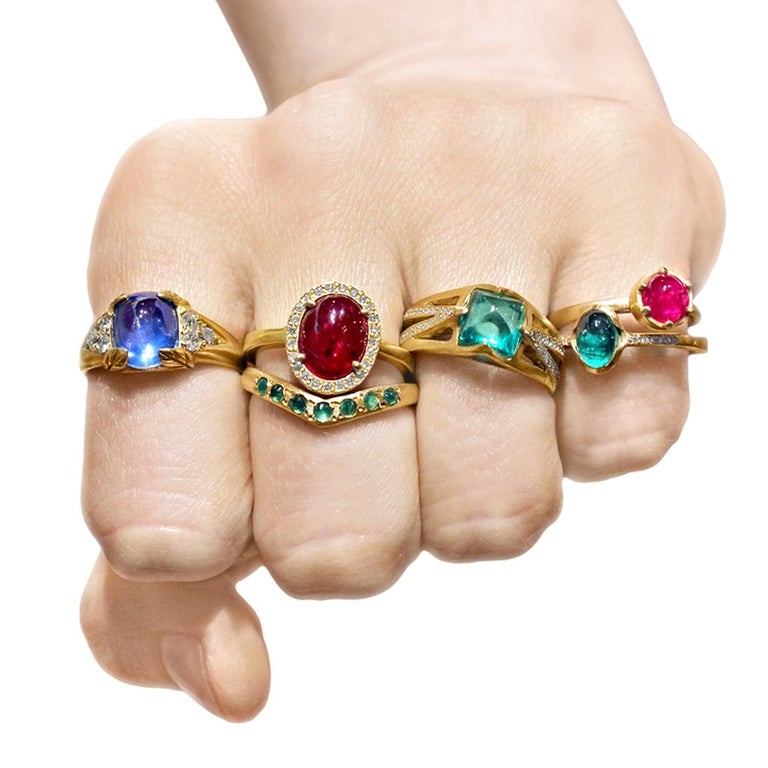 Rebecca Overmann Vintage Unheated 3.01ct Natural Ruby White Diamond ...