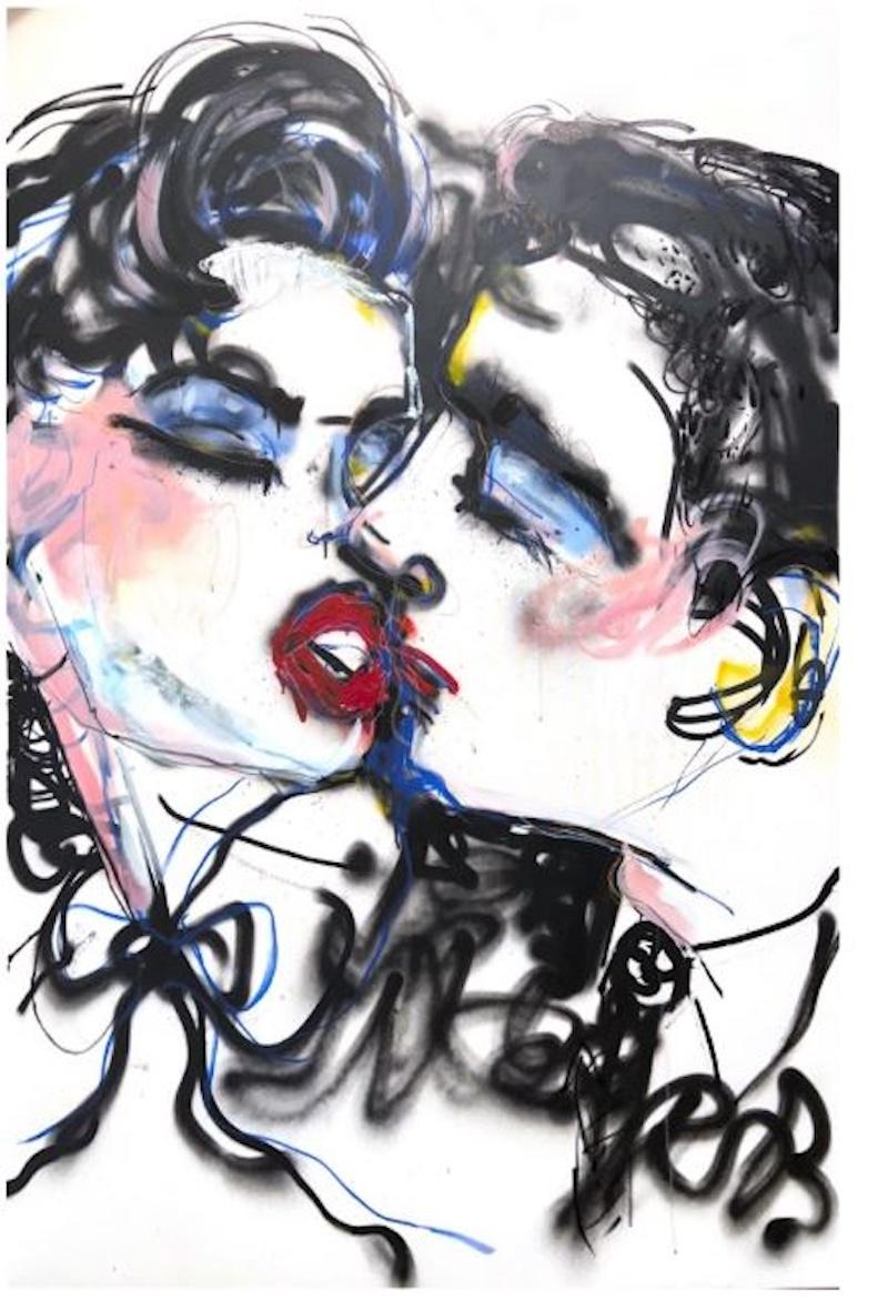 Rebecca Russo Figurative Painting - Marilyn, Kiss - On Canvas